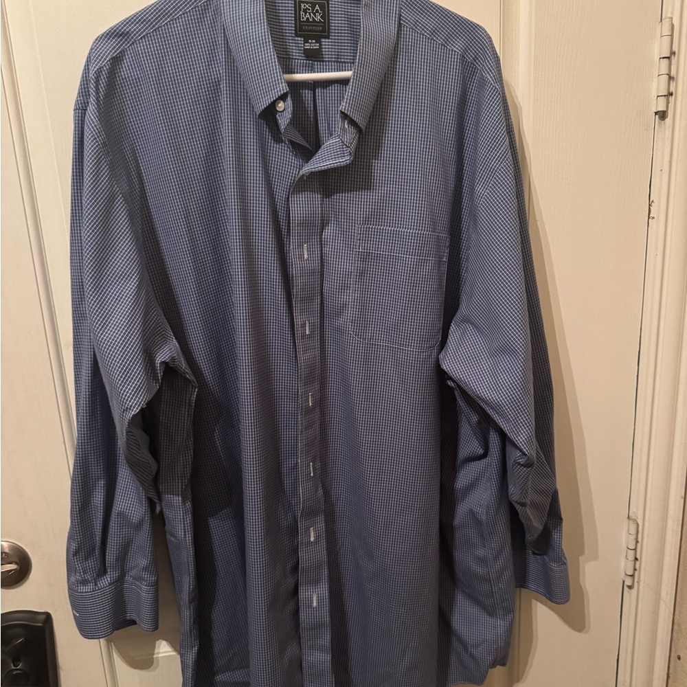 Jos. A. Bank Blue Micro-Check Dress Shirt
